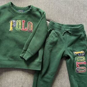 Polo by Ralph Lauren Kids Green Sweatshirt and Joggers Set